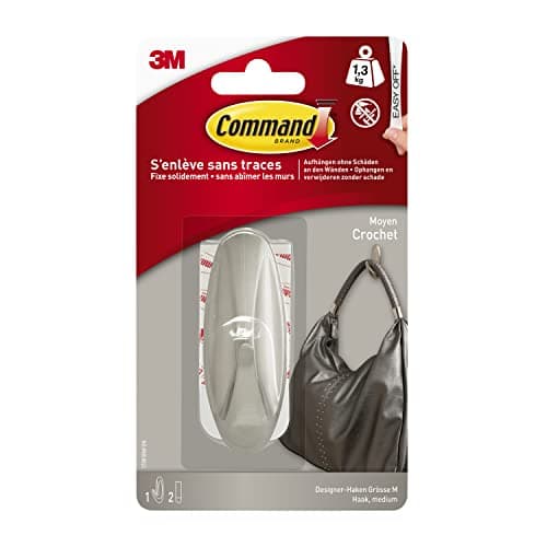 Image of Command Medium Designer Metal Look Hook 17081BN Brushed Nickel 17081BNFGN