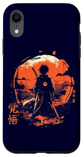 Image of Japanese Anime Samurai Aesthetic in vaporwave harajuku style Case for iPhone XR