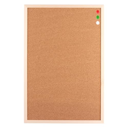 Image of ASelected 60X40 CM Cork Board Notice Pin Board,Bulletin Board with pins,Cork Notice Board with Classic Wood Natural Framed for Wall Hanging,Vision Bulletin Board for Home Kitchen Office Decorative