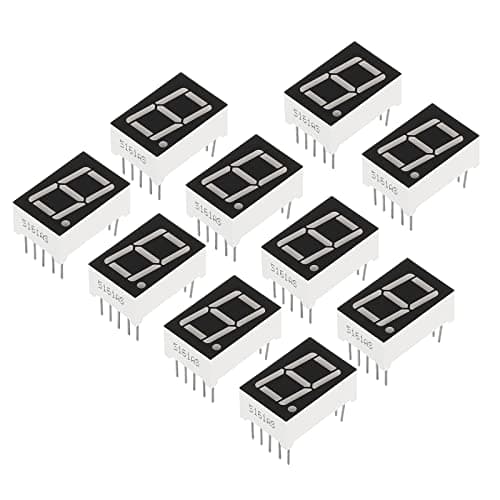 Image of PATIKIL LED Display Digital Tube, 20 Pack Common Cathode 7 Segment 10 Pin 1 Bit 2.1V 0.56" Digit Height LED Display Module for Electronic Driver Board, Red