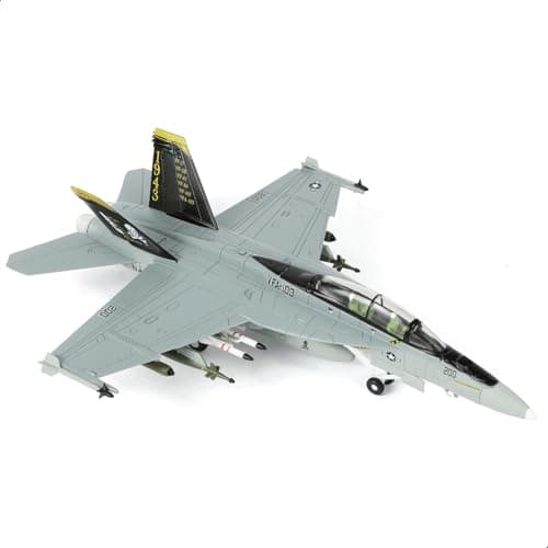 Image of SEBUNAS 1/100 Scale F/A-18 Super Hornet Fighter Jet Model U.S. Navy Attack Aircraft VFA 103 Jolly Rogers Miniature Metal Diecast Airplane Model Kit with Stand for Adults Collection or Gift