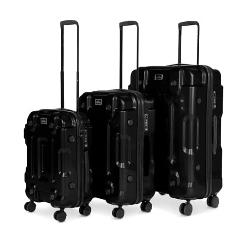 Image of Dellonda 3-Piece Lightweight ABS/PC Luggage Set with TSA Lock - 20", 24", 28" - Black - DL10