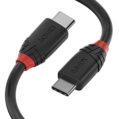 Image of Lindy 1m USB 3.2 Type C to C Cable, 20Gbps, Black Line