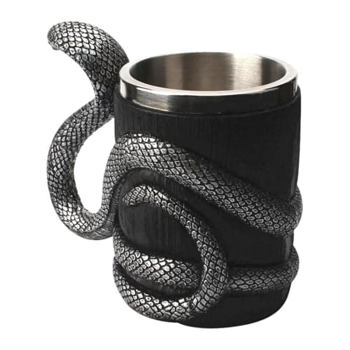 Image of Snake Shaped Coffee Mug - 600ml Snake Shaped Drinking Cups | Double Wall Snake Beer Mug | Snake Cappuccino Cup With A Inner Coating