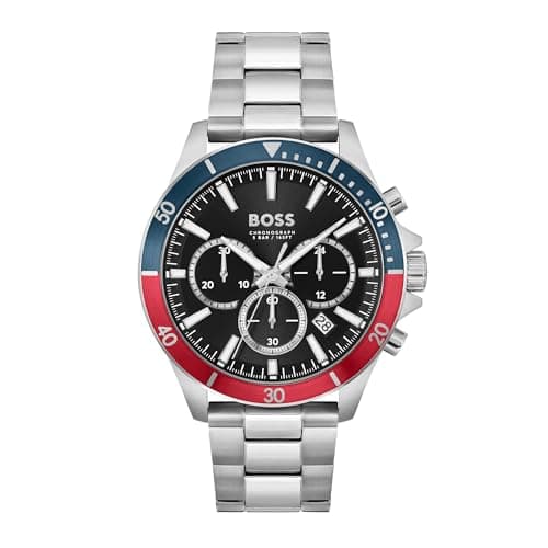 Image of BOSS Chronograph Quartz Watch for men Collection Troper with Leather or Stainless Steel strap