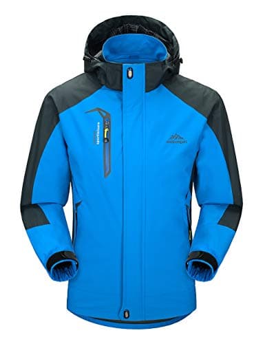 Image of YSENTO Mens Outdoor Waterproof Hoodded Jacket Breathable Walking Climbing Lightweight Rain Coat(blue,M)