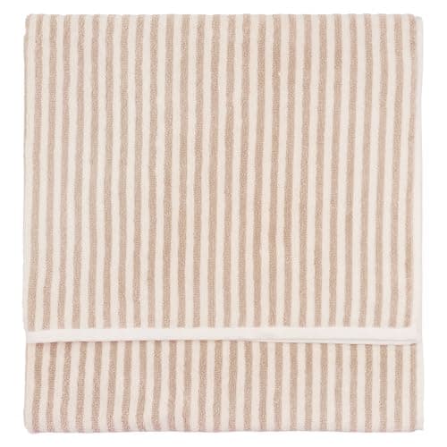 Image of Yard Hebden Bath Towel – Ultra Soft 100% Cotton Terry Striped Luxury Bathroom Towel (Natural – 70x130cm)