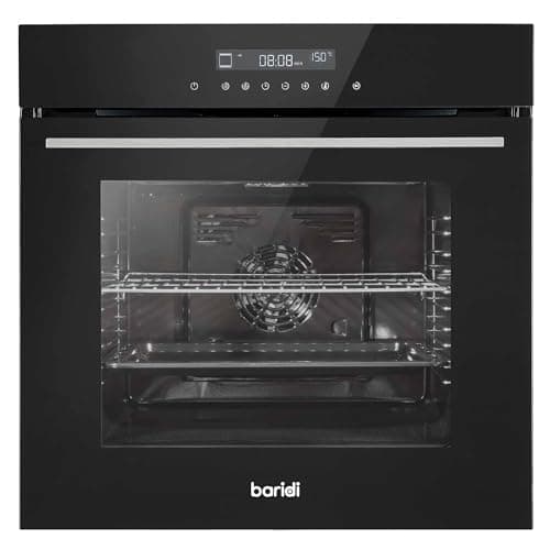 Image of Baridi 60cm Built-In Fan Assisted, Single, Integrated 10 Function Electric Oven, Touchscreen Controls, 72L Capacity, Black - DH199