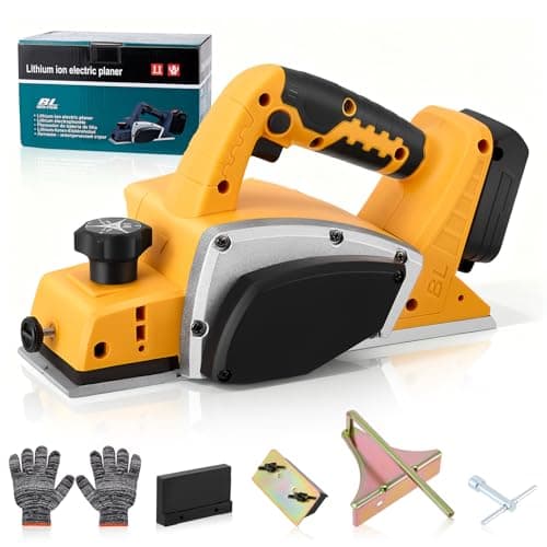 Image of Cordless Handheld Planer for Dewalt 20V Battery, 15000 RPM Brushless Motor Electric Wood Planer, 82mm Cutting Width & 2mm Cutting Depth, for Woodworking Home DIY Projects Furniture, No Battery