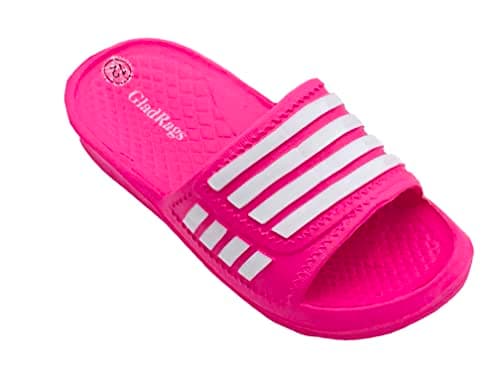 Image of GladRags Girls Sliders, Flip Flops, Pool, Beachwear, Pink/White, Size EU 29, UK 11