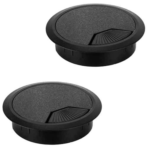 Image of LICQIC 2 Pcs 80mm Desk Cable Grommets, Round Desk Cable Hole Cover, Computer Desk Cable Hole Caps, for Desktop Cable Organizer