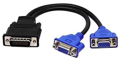 Image of zdyCGTime DMS-59 59-Pin Male to Dual VGA Female Y Splitter Video Card Adapter Cable for Matrox Molex ATI Nvidia Lenovo Hp Dell Computer-10inch