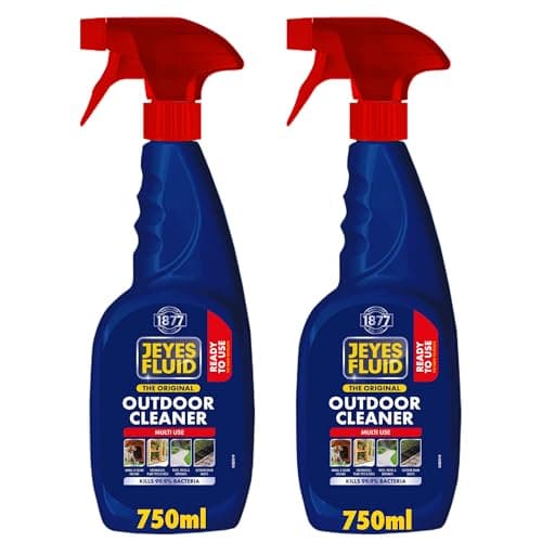 Image of Jeyes Fluid Outdoor Cleaner Spray (2 x 750ml) – Ready to Use Disinfectant – Jeyes Fluid Spray Kills 99.9% of Bacteria – Patio Cleaner for Paths, Pet Housing or Greenhouses – Tackles Dirt & Stains