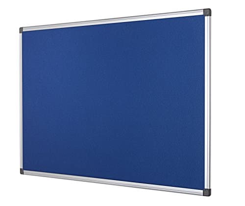Image of Bi-Office Notice Board Fire Retardant, Blue Felt, Maya Aluminium Frame, 180 x 120 cm