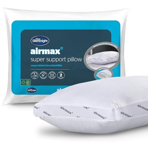 Image of Silentnight Airmax Super Support Pillow - Orthopedic Breathable Cooling Foam Pillow for Neck and Shoulder Pain Relief Hypoallergenic Bed Pillow - Pack of 1, White