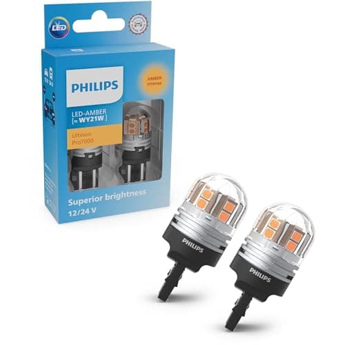 Image of Philips Ultinon Pro7000 LED car signaling bulb (WY21W amber), 12V/24V