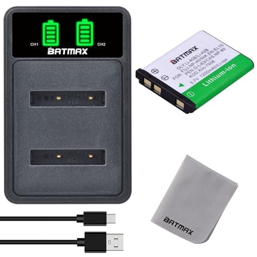 Image of Batmax Li-42B Replacement Battery and USB Charger for OLYMPUS LI-40B/ LI-42B FUJIFILM NP-45,KODAK KLIC-7006 NIKON EN-EL10 PENTAX D-LI63 Nikon CoolPix S60 S80 S200 S203 Olympus Stylus 1040 1060 7000