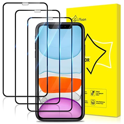 Image of GiiYoon-3 PACK Screen Protector for iPhone XR Tempered Glass [HD Full Coverage] [Easy Installation] [Round Edge] [Scratch Resistant] [9H Hardness] Protective Film