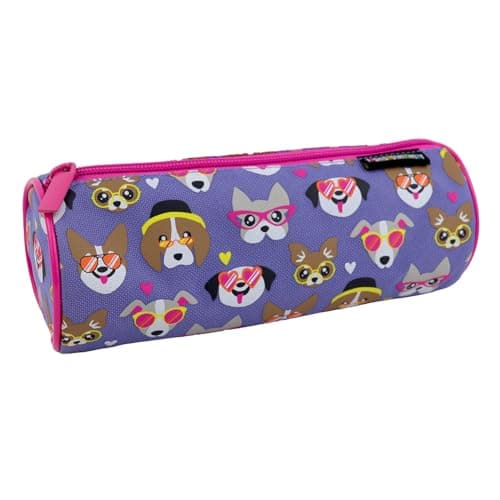 Image of Fashion Stationery Pencil Case for Girls Kids Children's Back to School Lilac Cute Dogs Primary School Storage Supplies Pencil Cases Christmas Stocking Fillers or Gifts for Birthday