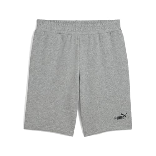 Image of PUMA Mens No. 1 Logo 10" Knitted Shorts, Medium Gray Heather, L EU