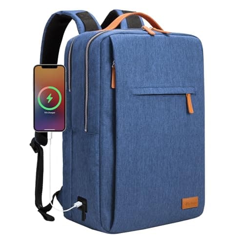 Image of Hp hope Laptop Backpack for Women Travel, Durable Backpacks Carry On, with USB Charging Port, Fits 15.6 Inch Laptop, Waterproof, Resistant Luggage Business Weekender Bag, Blue
