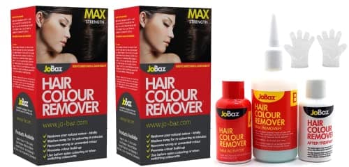 Image of Jobaz Hair Colour Remover (Pack of 2) Max Strength - Gloves and Instructions Included – For Safe and Effective Removal of Undesirable Hair Colour