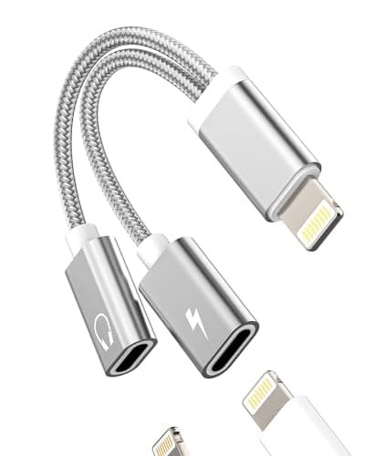 Image of for iPhone Headphone Jack Adapter Dual Lightning Charger AUX Cable Dongle (2in1)for Apple MFI Certified Audio Charge Splitter Music Converter for iPad Air 11 12 13 14 Pro Max Se Xr 7 8 Plus Connector
