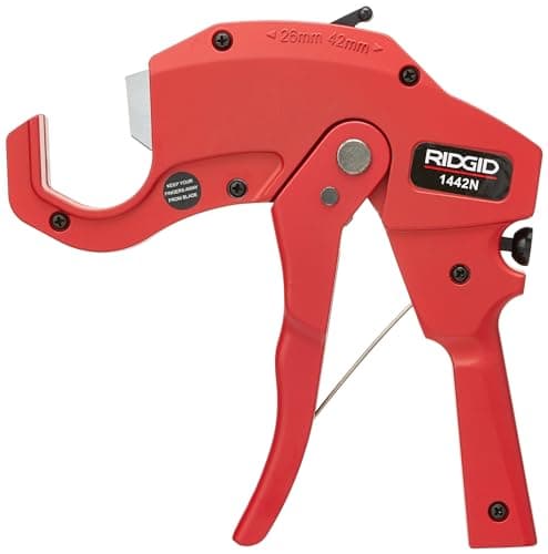 Image of RIDGID 20191 1442N Ratcheting Plastic Pipe Cutter with Ergonomic Grips, 42 mm Plastic Pipe Cutter
