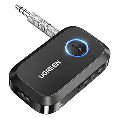 Image of UGREEN Aux Bluetooth 5.4 Adapter for Car, Bluetooth Receiver for Car/Home Stereo/Speaker/Wired Headphones, Handsfree Call, Dual Device Connection, 15 Hour Playtime