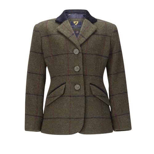 Image of Shires Aubrion Saratoga Childs Riding Jacket - Spruce Green Check