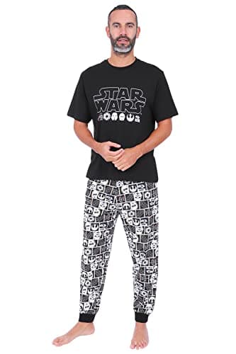 Image of Star Wars Mens Character Long Cotton Pyjama Set (XX-Large) Black