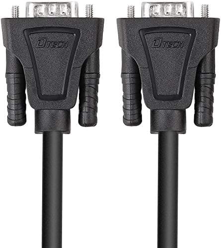 Image of DTECH 5M RS232 Cable 9 Pin Male to Male Serial Cable For Computer Monitor Printer Extension Straight Through Cord（15ft/ black）