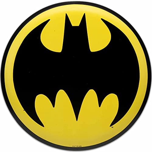 Image of DC Comics Batman Bat Signal Round Embossed Metal Sign - Vintage Batman Wall Decor for Man Cave or Movie Room
