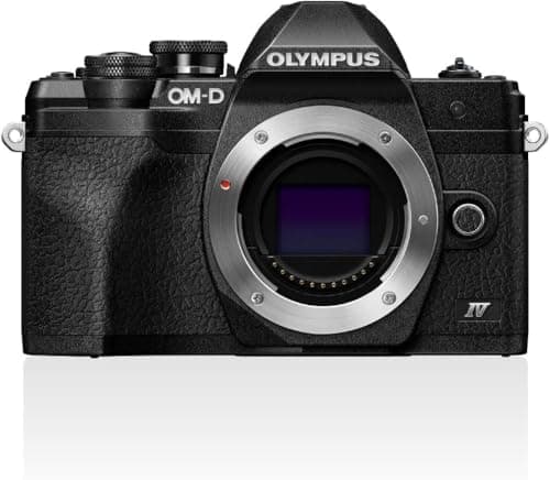 Image of Olympus OM-D E-M10 Mark IV Micro Four Thirds System Camera, 20 MP Sensor, 5-Axis Image Stabilizer, Selfie LCD Screen, Electronic Viewfinder, 4K Video, Powerful AF, Wi-Fi, Black