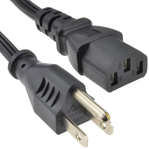 Image of kenable Power Cord US 3 Pin Plug to C13 IEC Kettle Lead Cable for PC Monitor Printer Black 5ft 1.5m
