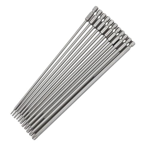 Image of Saipor 11pcs 200mm Extra Long Torx Screwdriver Bit Set, Magnetic Torx Head Screwdriver Bits S2 Steel Star Screw Driver Drill Bits 1/4" Hex Shank Tamper Proof Security Torx Bit Set (T6-T40)