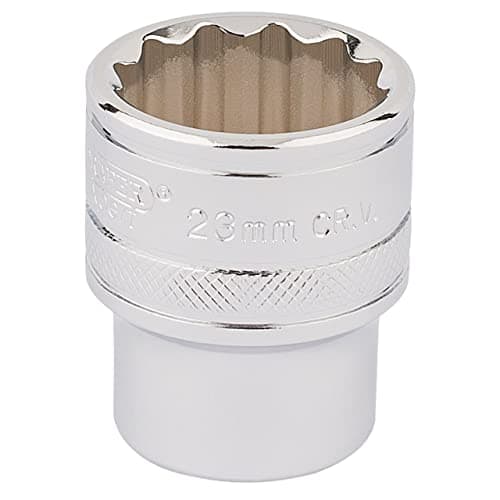 Image of Draper 33370 1/2" Square Drive 12 Point Socket, 23mm Size, Blue