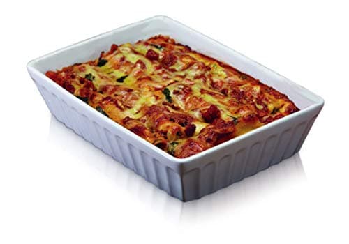 Image of KitchenCraft World of Flavours Stoneware Lasagne Baking Dish, 30 x 21 cm, White