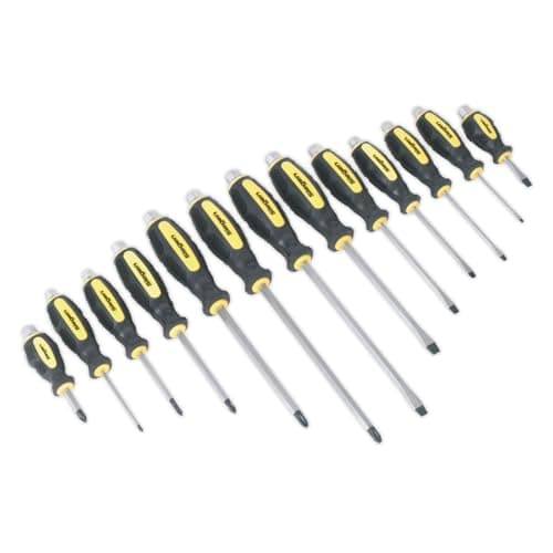 Image of Sealey S0754 Hammer-Thru Screwdriver Set, 13 Pieces