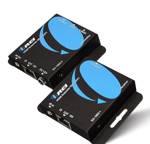 Image of OREI 4K HDMI Extender over ethernet CAT5/CAT6/CAT7 Up To 165 Feet At 1080@60hz - HDMI 1.4 & HDCP 1.4 Compliant with One Way IR Pass Through, HDMI Loop Output & Power Over Cable