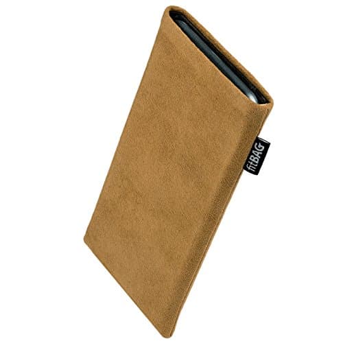 Image of fitBAG Classic Sand custom tailored sleeve for Nokia 9 PureView (2019) | Made in Germany | Genuine Alcantara pouch case cover with MicroFibre lining for display cleaning