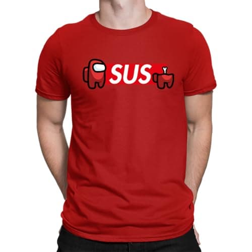Image of Among Us Gamer SUS Men's T-Shirt, red, XL