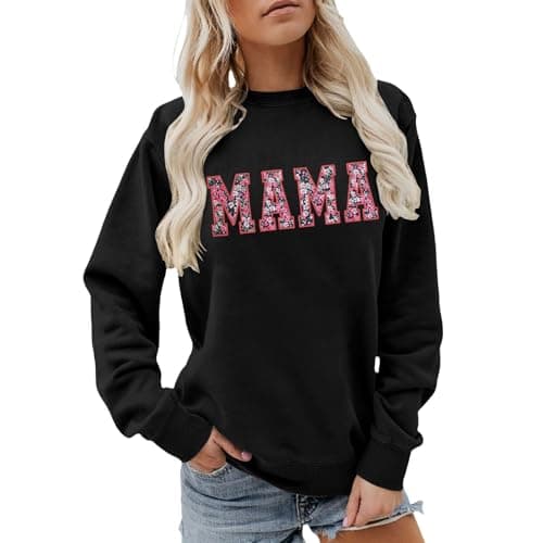 Image of Generisch 2026 Funny Graphic Print Long Sleeve Crew Neck Sweatshirt Soft and Comfortable for Everyday Wear, black, M