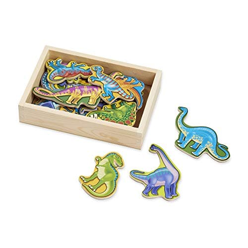 Image of Melissa & Doug Wooden Dinosaur Magnets + Fridge Magnets for Kids, Early Development & Activity Toys, Learning Toys for 2+ Year Old Girls or Boys