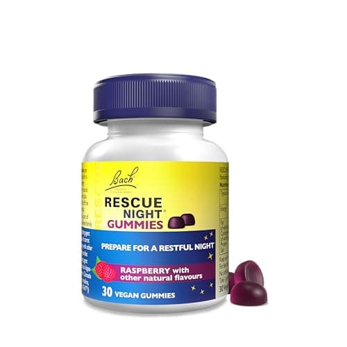 Image of Rescue Night Gummies | Natural Bedtime Support | Bach Original Flower Essences | 30 Vegan Raspberry Flavoured Gummies | Help Prepare for Restful Sleep​