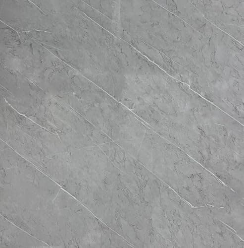 Image of Built Right PVC Shower Wall Panels 1m x 2.4m Waterproof Bathroom Wall Panels 10mm Thick Decorative PVC Wall Cladding Splash Panels for Shower, Bathroom & Wet Rooms (Grey Marble SP27)