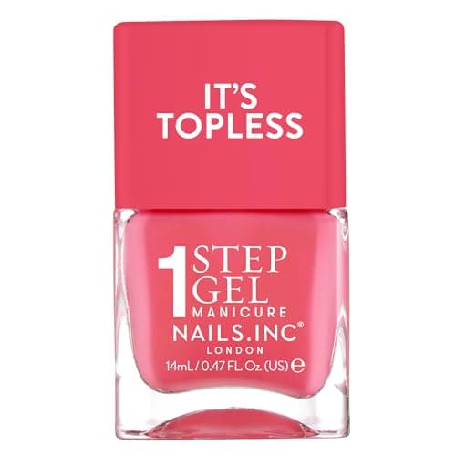 Image of Nails Inc It's Topless Gel-Like Nail Polish, 4-in-1 Base Coat, Treatment, Colour & Top Coat, Long Lasting, Strong, Chip Free Nails, Glossy Salon Quality Manicure, Air Dry Nail Polish, Sofia, 14 ML