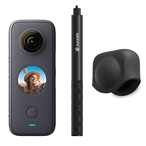 Image of Insta360 ONE X2 360 Degree Action Camera PREMIUM Kit includes Invisible Selfie Stick + Lens Cap