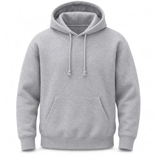 Image of Mellor Design Plain Pullover Hoodie Hooded Top Unisex Mens Ladies Hooded Sweatshirts Heather Grey, S