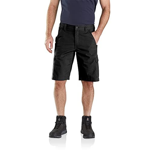 Image of Carhartt Men's Rugged Flex™ Relaxed Fit Ripstop Cargo Work Short, Black, W34